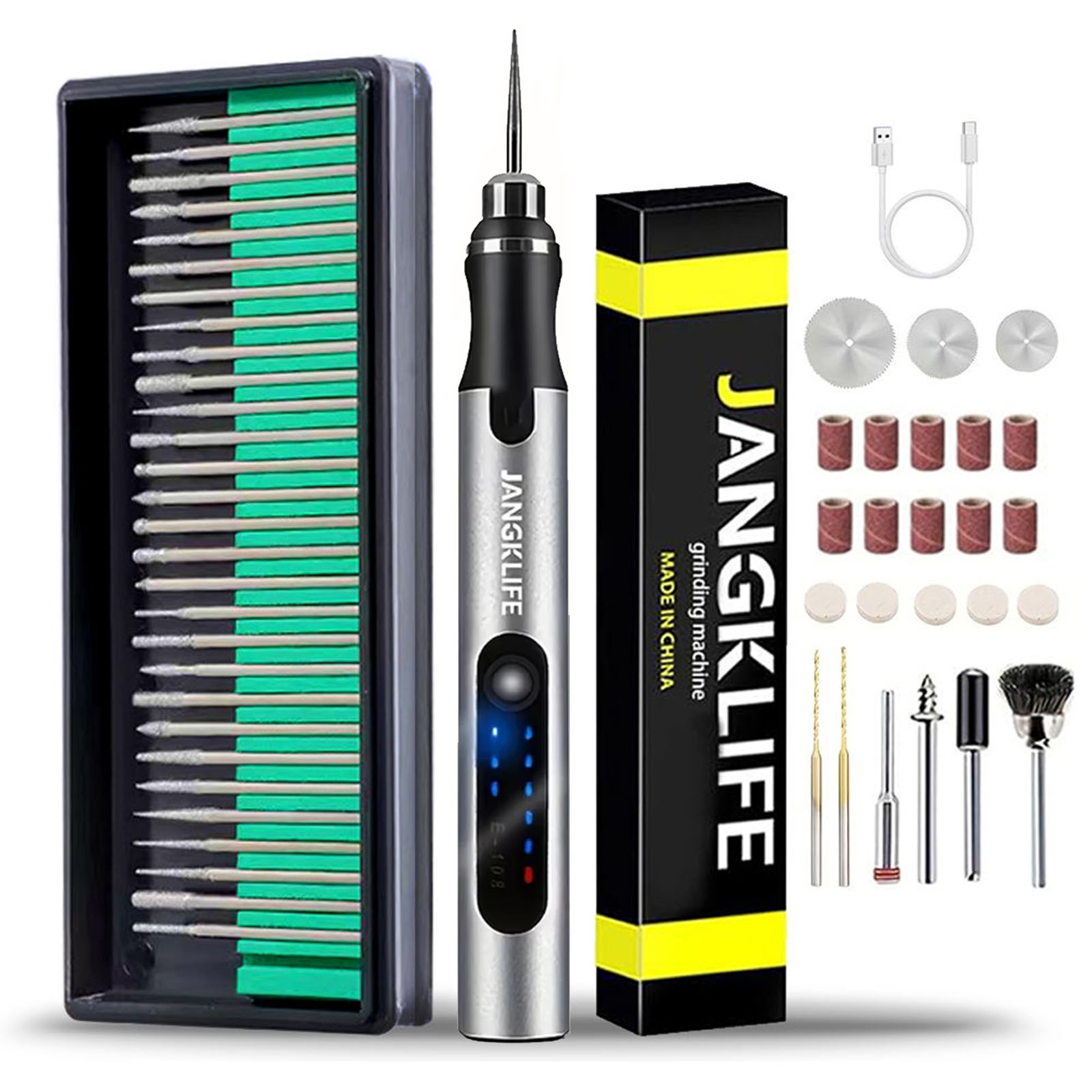 JANGKLIFE USB Cordless Rotary  - огляд і ціна Cordless Rotary Tool Kit Accessories