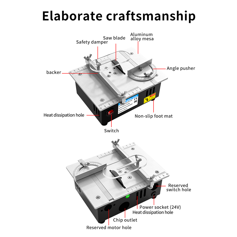 DC24V Household Miniature Wood - огляд і ціна Mini Table Saw For Woodworking