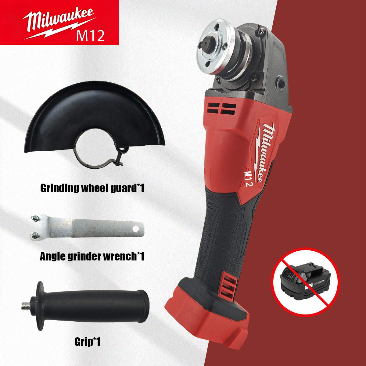 MilwaukeeM12 M18 Brushless Ang - огляд і ціна Brushless Angle Grinder Battery Powered