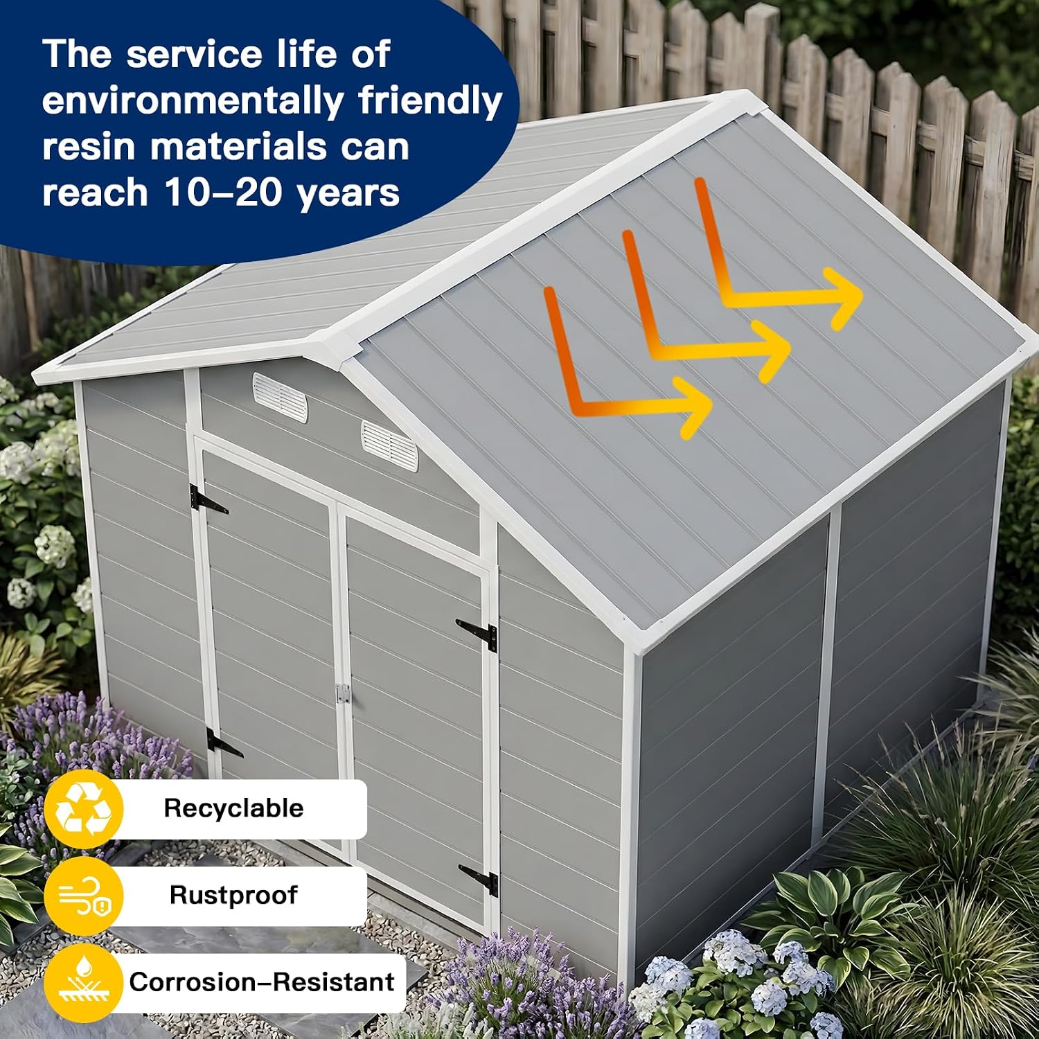 8x6 FT Outdoor Storage Shed wi - огляд і ціна Garden Tools