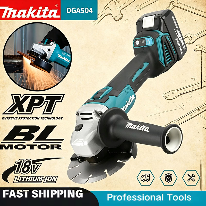 Makita DGA504 18V 6.0Ah 125mm  - огляд і ціна Brushless Angle Grinder Battery Powered