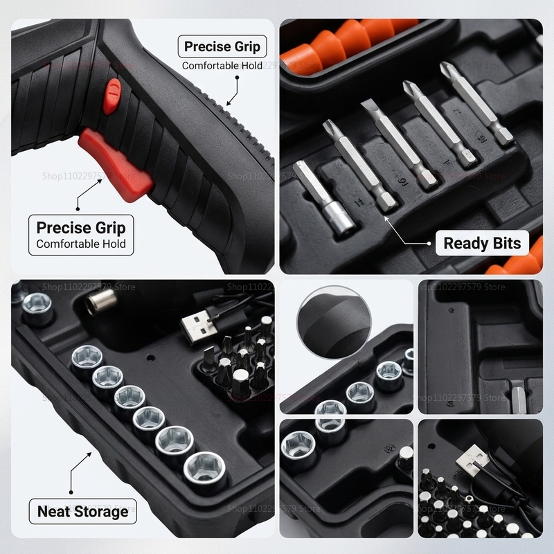 47Pcs Rechargeable Electric Sc - огляд і ціна Electric Screwdriver Rechargeable Usb