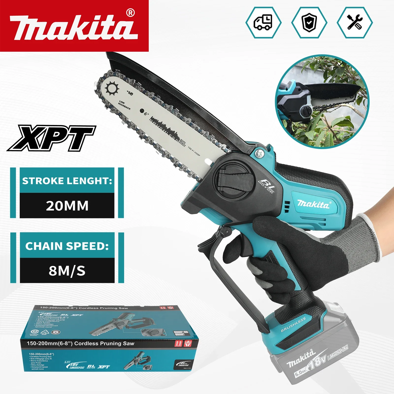 Makita UC286 6 Inch Chain Saw  - огляд і ціна Mini Electric Chainsaw 6 Inch