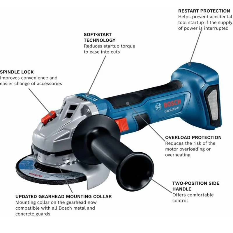 BOSCH GWS 18V-8 Cordless Angle - огляд і ціна Brushless Angle Grinder Battery Powered