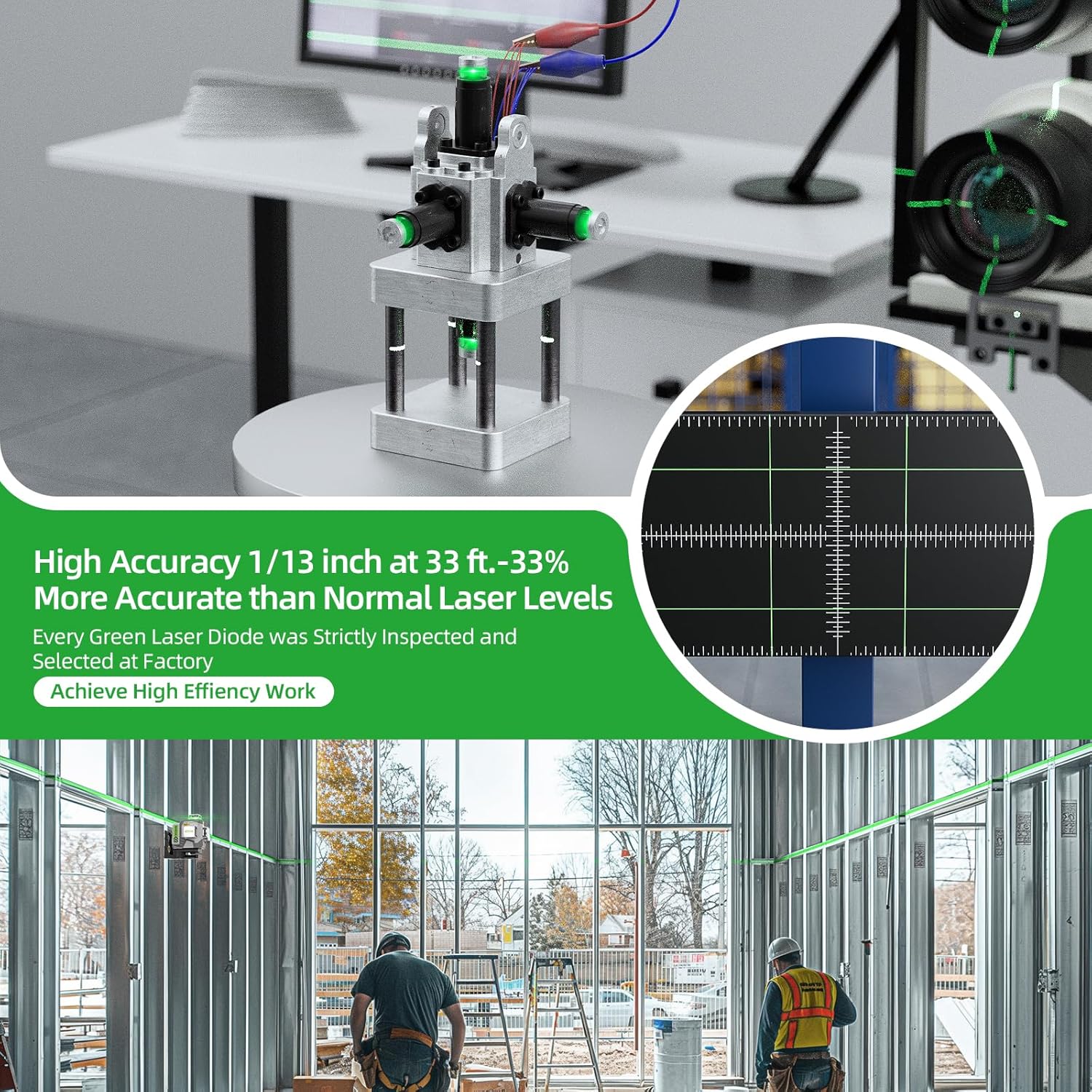 Huepar 4D Cross Line Laser Lev - огляд і ціна Laser Level 16 Lines 4D Green